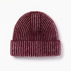 Only Curls Burgundy Stripe Satin-Lined Beanie - Only Curls