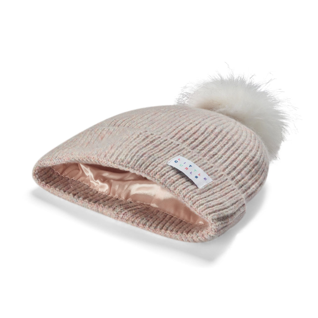 Little Curls Satin Lined Knitted Beanie Hat - Funfetti with Pom Pom - Only Curls
