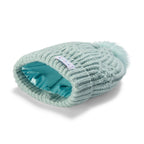 Little Curls Satin Lined Knitted Beanie Hat - Soft Blue with Pom Pom - Only Curls