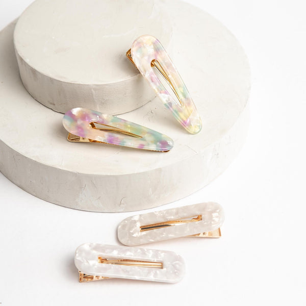 Only Curls Crocodile Hair Clips (4-Pack) - Pastel