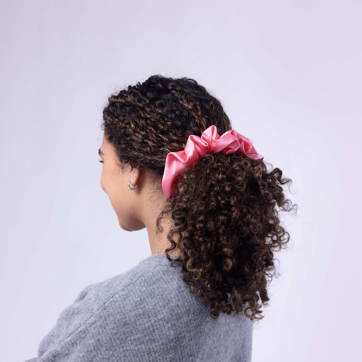 Only Curls Oversized Satin Scrunchies - Pink Hearts and Bright Pink Twin Pack