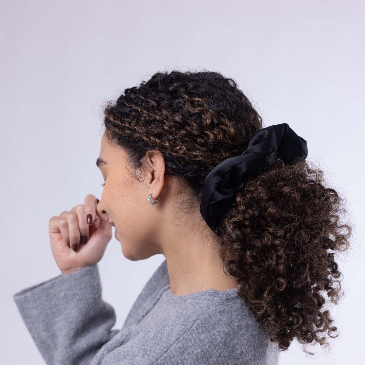 Only Curls Satin Pillow Scrunchies - Black and Bronze Twin Pack