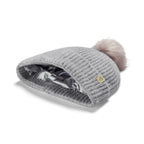 Only Curls Satin Lined Pom Beanie and Snood Set - Sadie in Grey - Only Curls