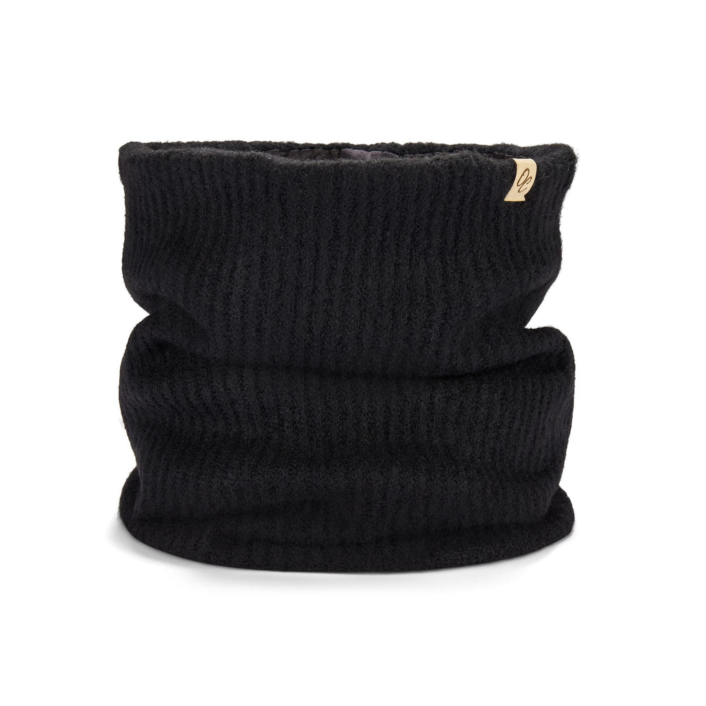 Only Curls Satin Lined Pom Beanie and Snood Set - Sadie in Black - Only Curls