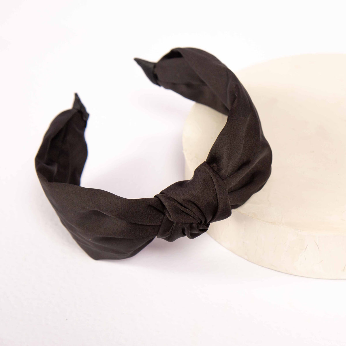 Only Curls Satin Knot Headband - Black - Only Curls