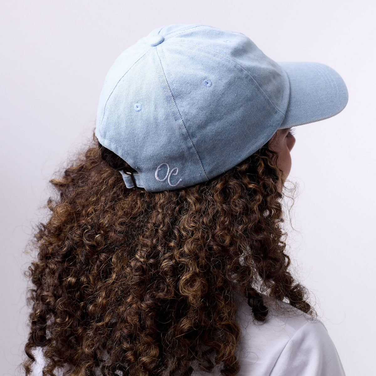 Only Curls Satin Lined Baseball Hat  - Denim Blue