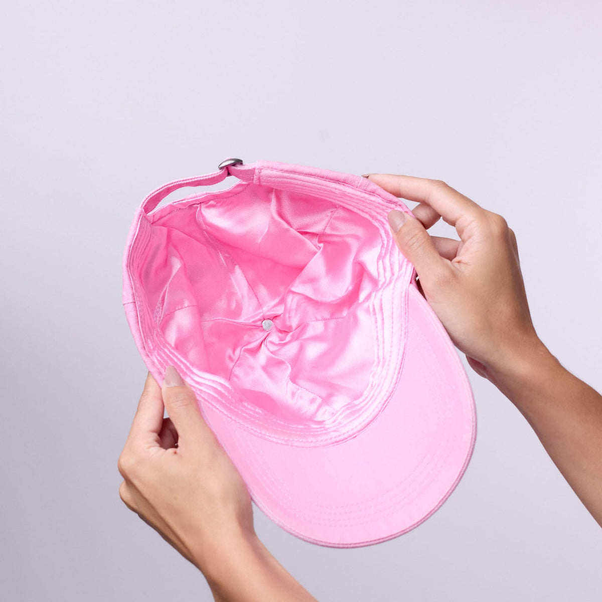 Only Curls Satin Lined Baseball Hat - Washed Pink