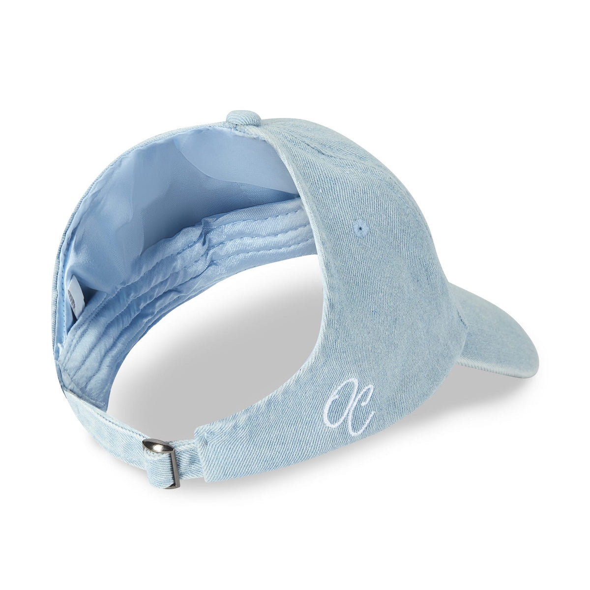 Only Curls Satin Lined Baseball Hat (with open back) - Denim Blue