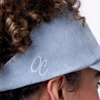 Only Curls Satin Lined Baseball Hat (with open back) - Denim Blue - Only Curls