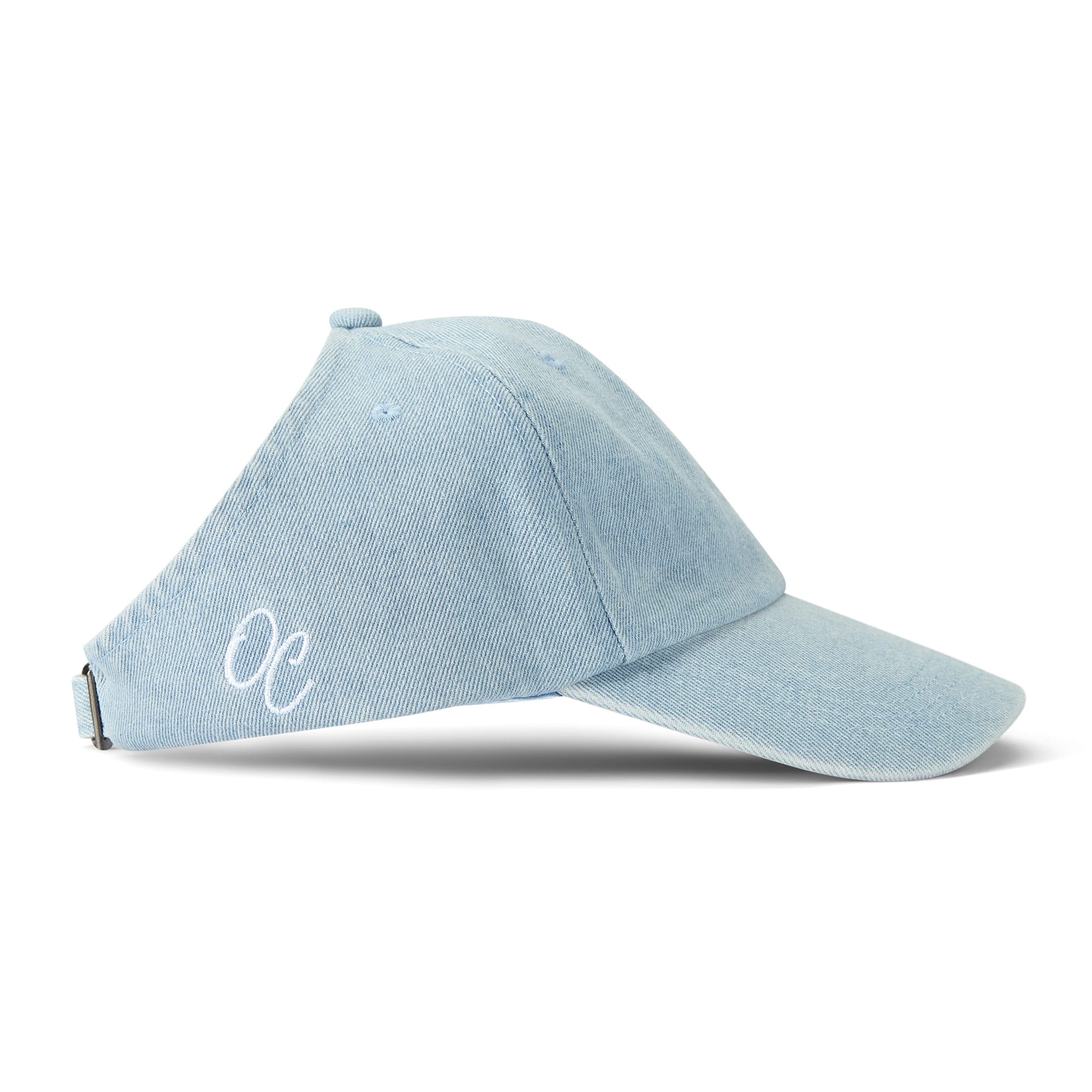 Only Curls Satin Lined Baseball Hat (with open back) - Denim Blue - Only Curls