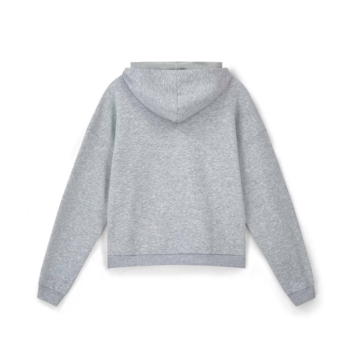 Only Curls Satin Lined Hoodie, Relaxed Fit - Grey Marl