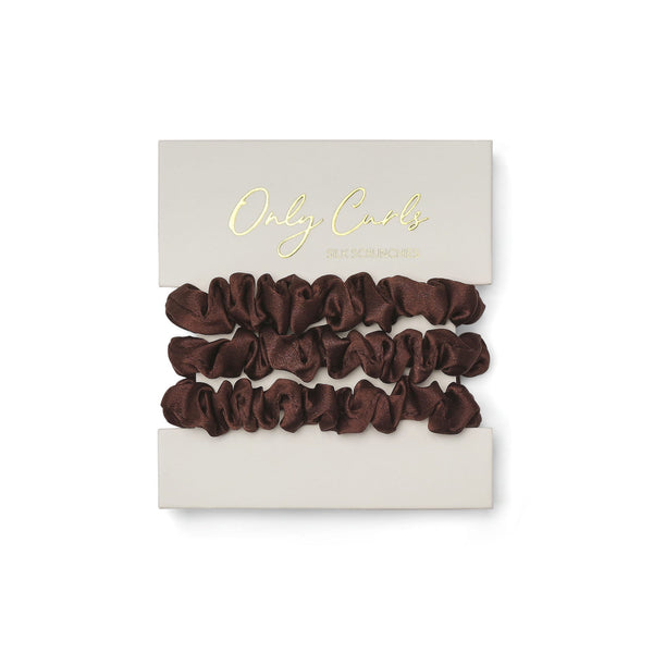 Only Curls Silk Scrunchies (Mini) - Brunette
