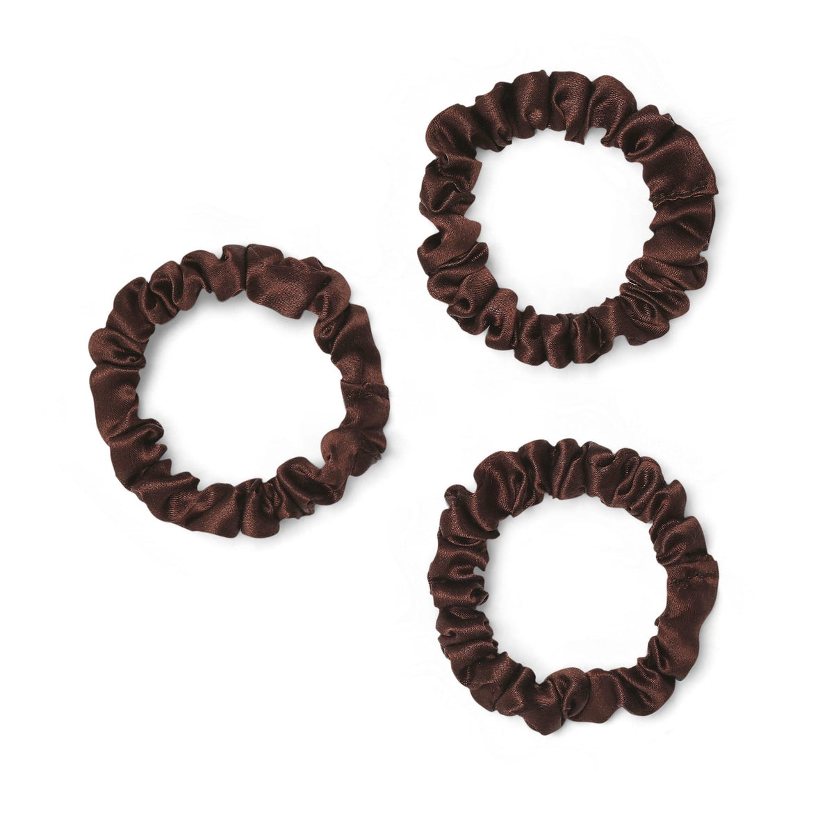 Only Curls Silk Scrunchies - Brunette Mini