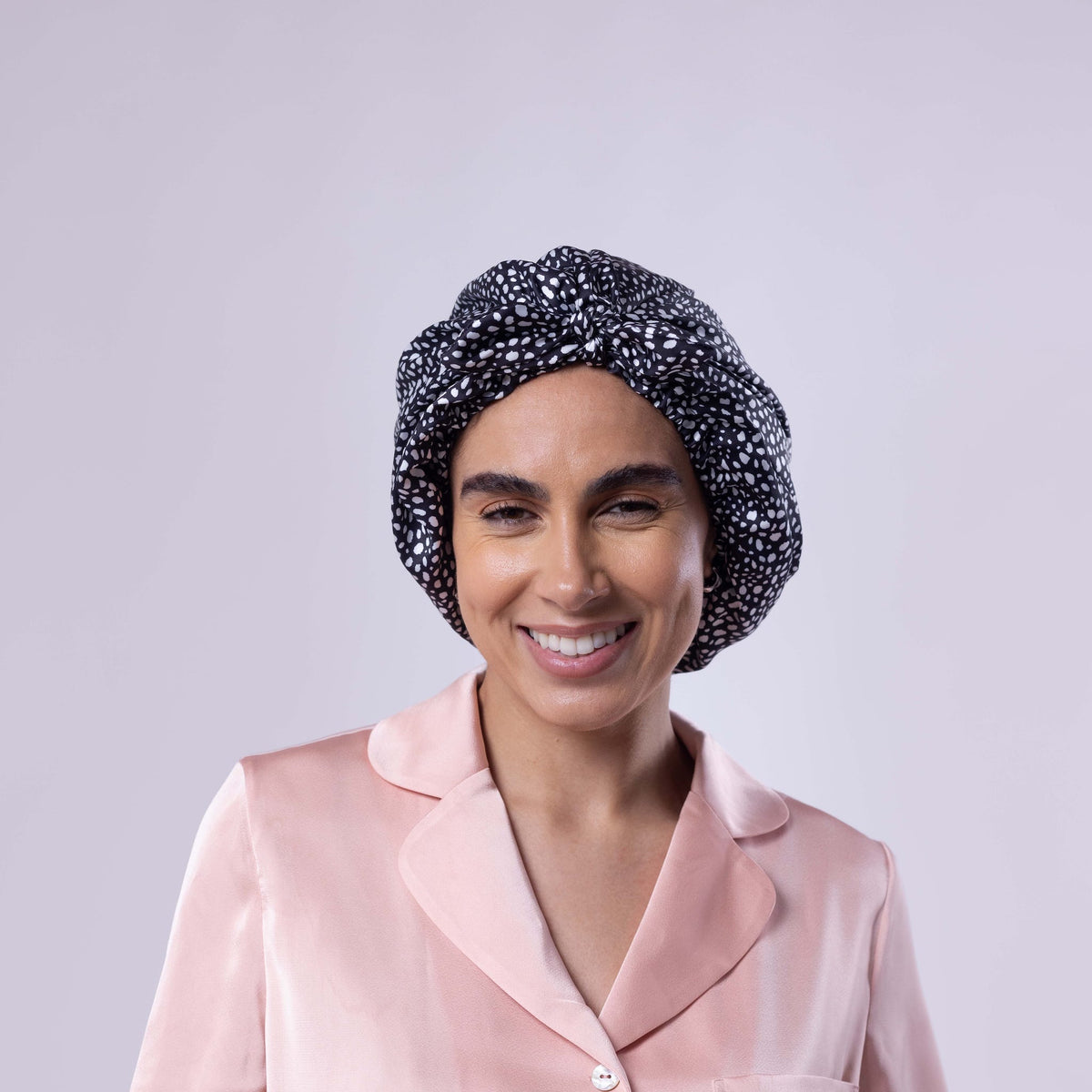 Only Curls Satin Sleep Turban - Dalmatian Spot