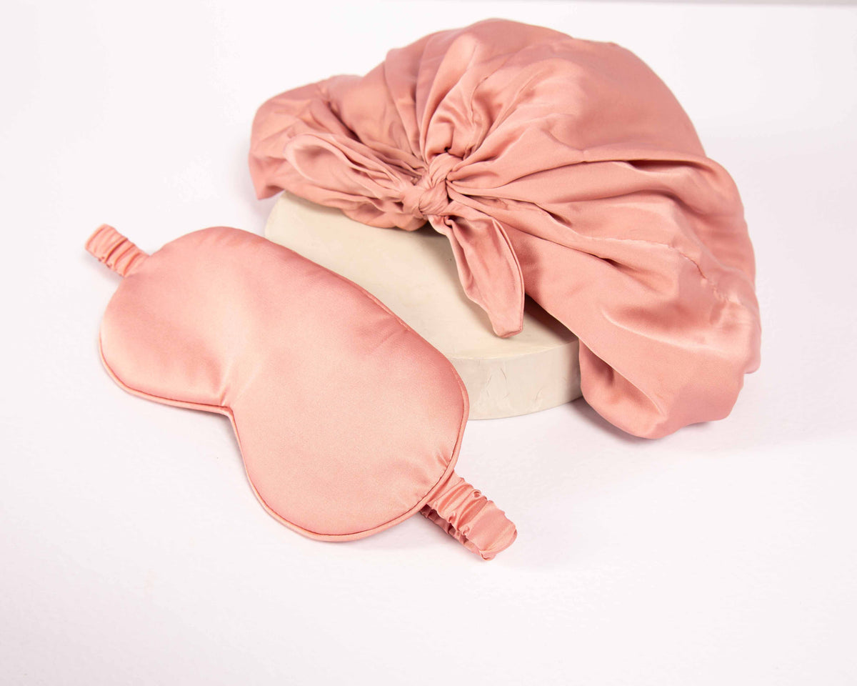 Only Curls Eye Mask and Sleep Turban Set - Dusty Rose