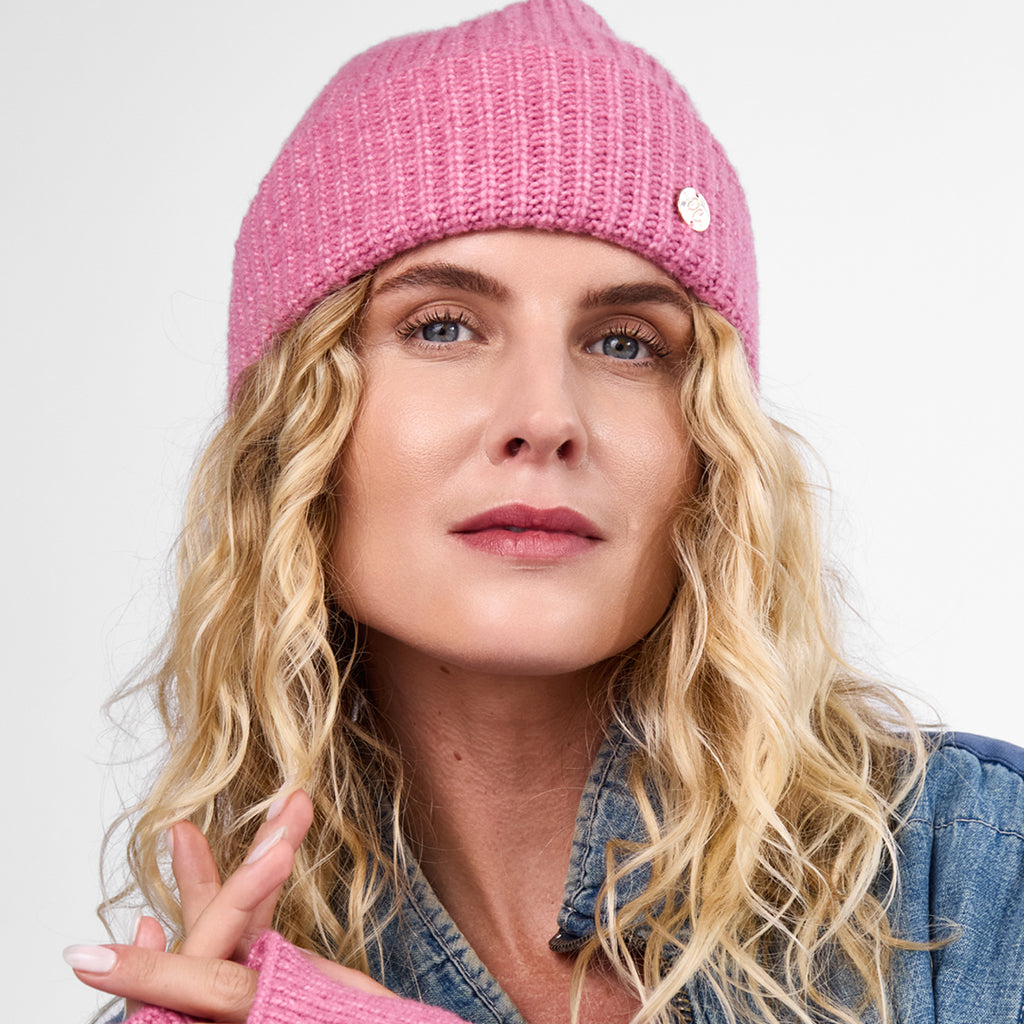 Only Curls Dusty Pink Super Soft Satin-Lined Beanie & Glove Set - Only Curls