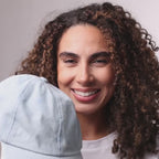 Only Curls Satin Lined Baseball Hat  - Denim Blue