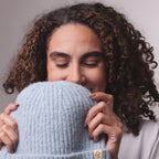 Only Curls Satin Lined Beanie - Ella in Light Blue