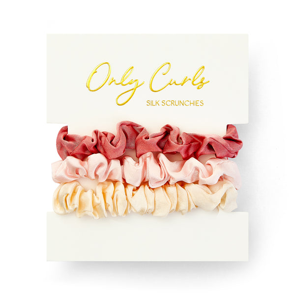 Only Curls Silk Scrunchies (Mini) - Rose Multi