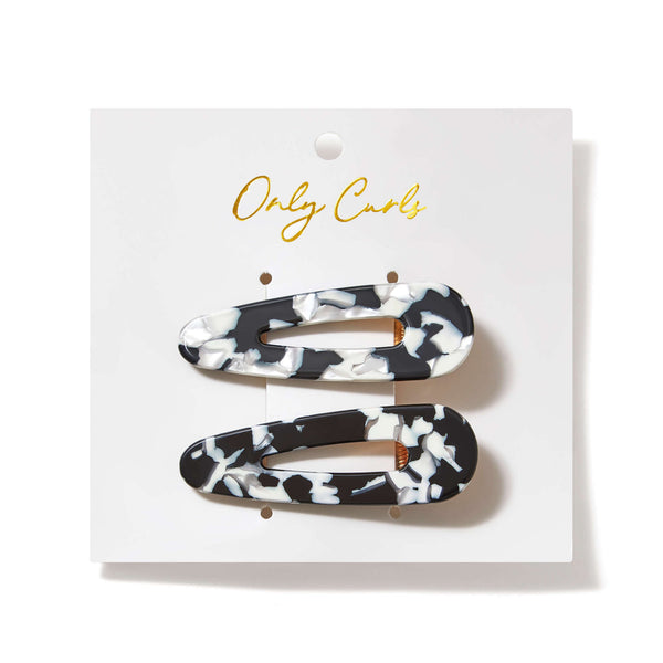 Only Curls Crocodile Hair Clips - Black Marble