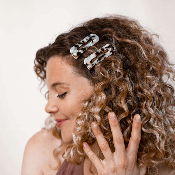Only Curls Crocodile Hair Clips - Black Speckle