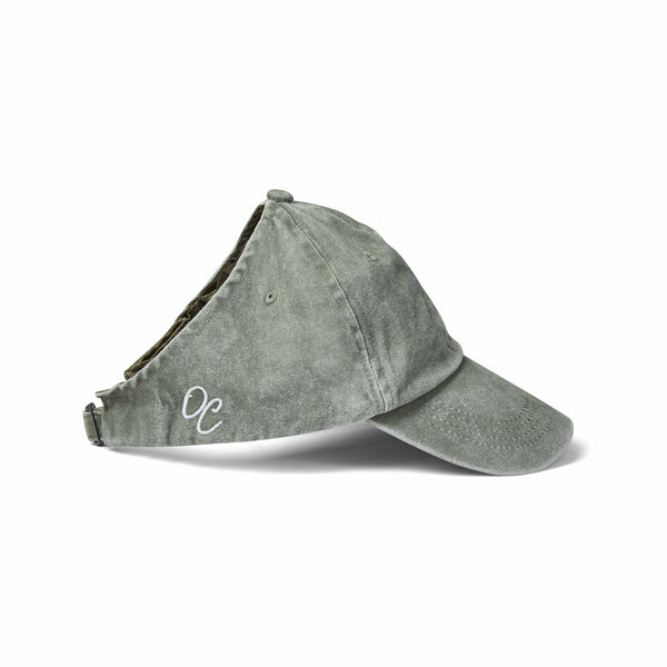 Only Curls Satin Lined Baseball Hat (with open back) - Washed Olive